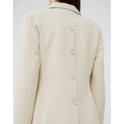 French Connection Everly Long Regular Fit Blazer Jacket in Cream