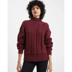 French Connection High Neck Relaxed Fit Sweater in Red