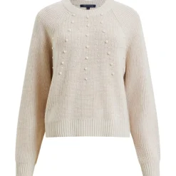 French Connection Jolee Pearl Crew Neck Relaxed Fit Sweater in Cream