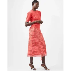 French Connection Lola Crew Neck Regular Fit Sweater in Red