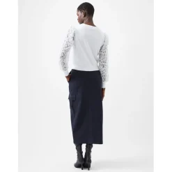 French Connection Luvvy Crew Neck Regular Fit Sweater in White