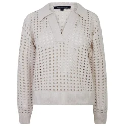 French Connection Manda Pointelle Relaxed Fit Sweater in Beige