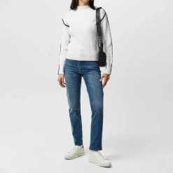 French Connection Mock Neck Relaxed Fit Sweater in White