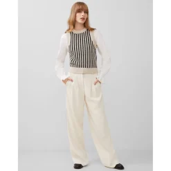 French Connection Moma Crew Neck Regular Fit Sweater in White