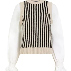 French Connection Moma Crew Neck Regular Fit Sweater in White