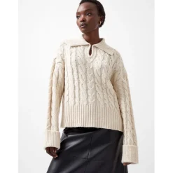 French Connection Regular Fit Long Sleeve Kyla Sweater in White