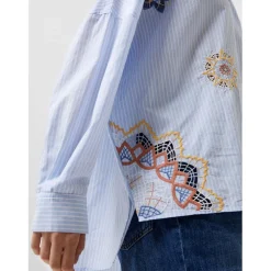 French Connection Rhodes Relaxed Fit Long Sleeve Shirt in Blue