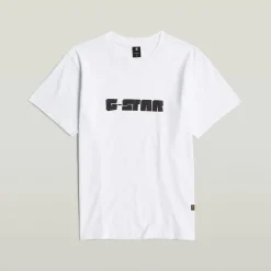 G Star Script Lettering Regular Fit T-Shirt in White