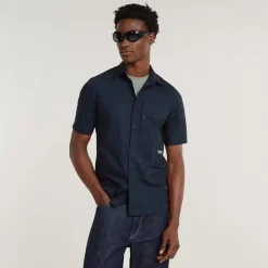 G Star Short Sleeve Regular Fit Shirt in Blue