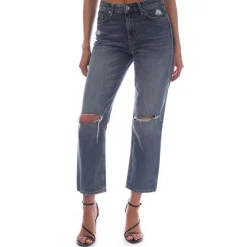 Gant Camie Relaxed Fit Cropped Ripped Jeans in Blue