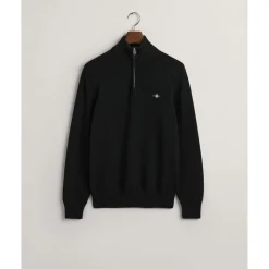 Gant Cotton Half Zip in Black