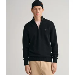 Gant Cotton Half Zip in Black