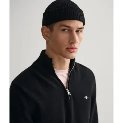 Gant Cotton Half Zip in Black
