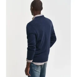 Gant Crew Neck Regular Fit Sweater in Blue