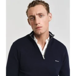 Gant Half Zip Jumper in Blue