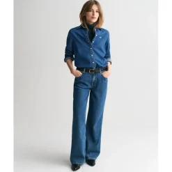 Gant Indigo Long Sleeve Denim Shirt in Blue