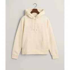 Gant Logo Archive Shield Hoodie in Cream