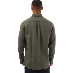 Gant Regular Fit Garment Dyed Linen Shirt in Green