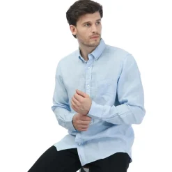 Gant Regular Fit Linen Shirt in Blue