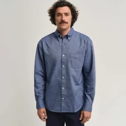 Gant Relaxed Fit Oxford Shirt in Blue