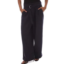 Gant Wide Cropped Belted Pants in Blue