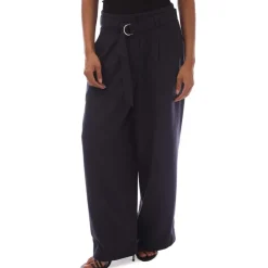 Gant Wide Cropped Belted Pants in Blue