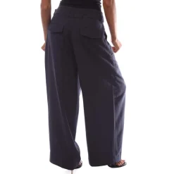 Gant Wide Cropped Belted Pants in Blue