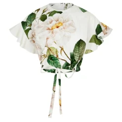 Giambattista Valli Giambat Poplin Crew Neck Midi A-Line Dress in Multi