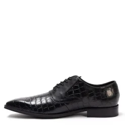 Giorgio Leather Croc Men Oxford Dress Brogue Shoes in Black