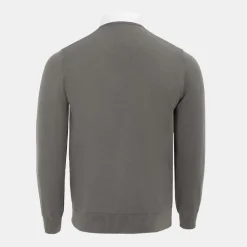 Giorgio Mens Mock V Neck Knitted Sweater in Grey