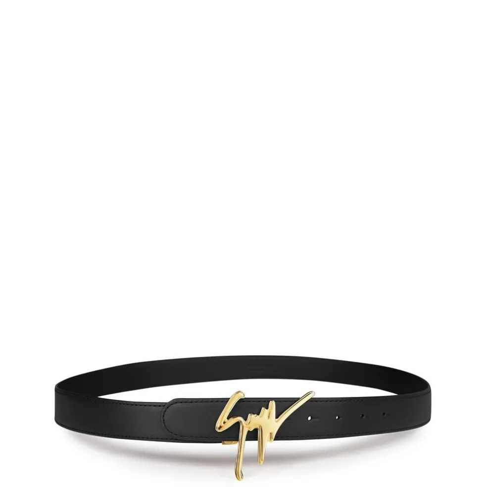 Giuseppe Zanotti Script Logo Belt in Black