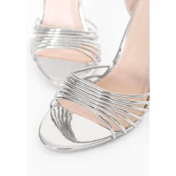 Glamorous Strappy High Heels in Silver