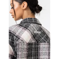 Good For Nothing Blend Check Overshirt Grey in Grey