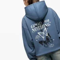Good For Nothing Butterfly Hoodie in Blue