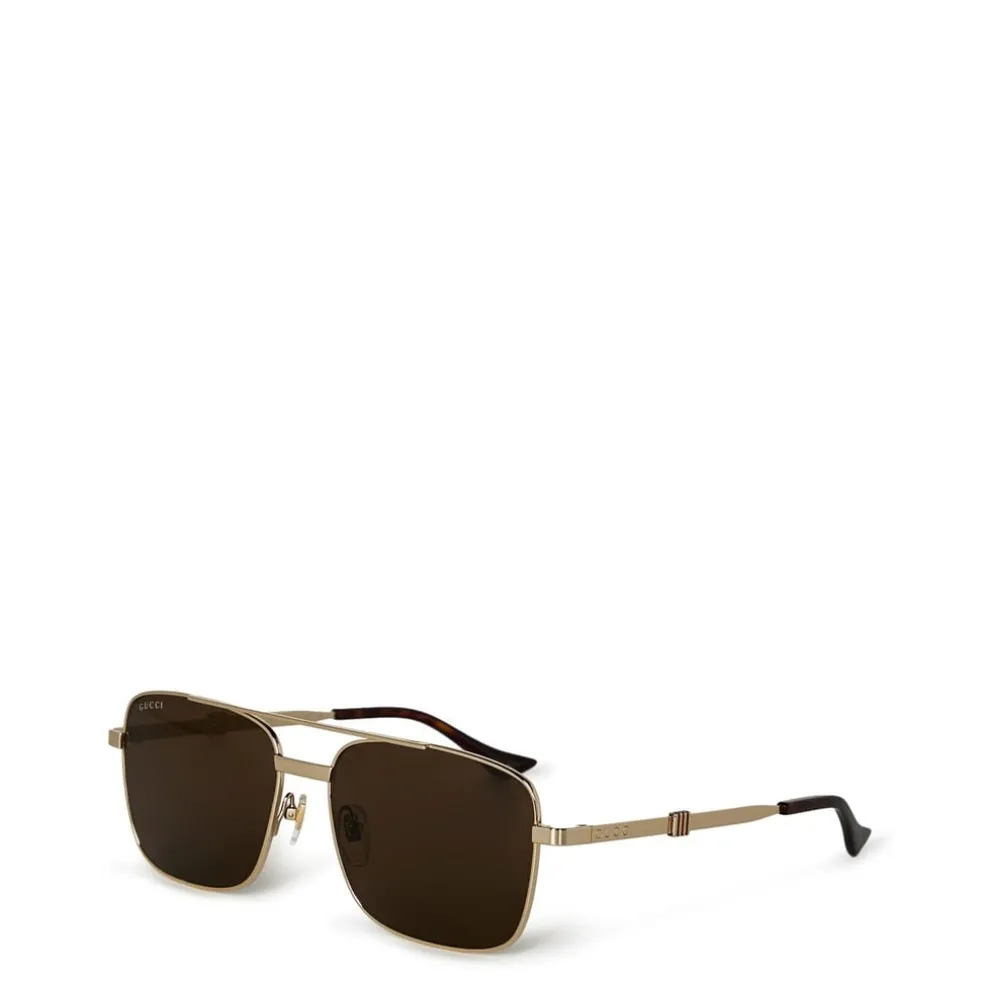 Gucci Square Frame Sunglasses in Gold