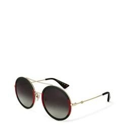 Gucci Stripe Round Pilot Sunglasses in Brown