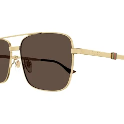 Gucci Web Pattern Sunglasses in Gold