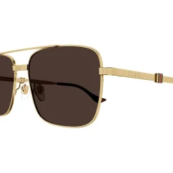 Gucci Web Pattern Sunglasses in Gold