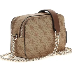 Guess Aop Camera Bag in Brown