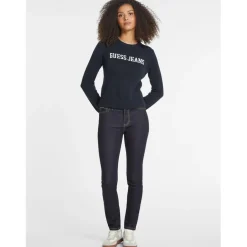 Guess Crew Neck Long Sleeve Sweater in Blue
