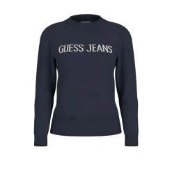 Guess Crew Neck Long Sleeve Sweater in Blue