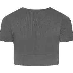 Gym King Cropped Slim Fit Crew Neck T-Shirt in Grey