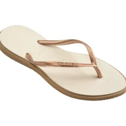 Havaianas Slim Flip Flops Open Toe Sandals in Beige