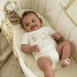 Hello World 2024 Short Sleeve Bodysuit in Neutral