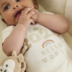 Hello World 2024 Short Sleeve Bodysuit in Neutral