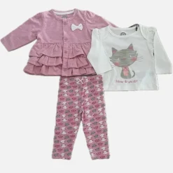 Hello World Girls 3 Piece Outfit Set in Pink