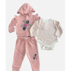 Hello World Girls 3 Piece Outfit Set in Pink