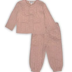 Hello World Quilted Clothing Set Babies in Pink
