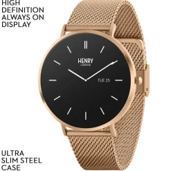 Henry London Mesh Str Watch in Gold