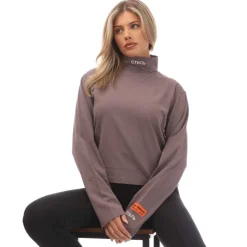 Heron Preston CTNMB Long-Sleeve Rollneck T-Shirt in Grey White